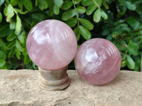 Polished Star Rose Quartz Spheres x 4 Madagascar