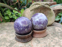 Polished Lepidolite Spheres x 4 From Ambatondrazaka, Madagascar