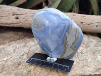 Polished Blue Lace Agate Standing Free Forms x 2 From Malawi - Toprock Gemstones and Minerals 