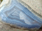 Polished Blue Lace Agate Standing Free Forms x 2 From Malawi - Toprock Gemstones and Minerals 