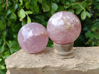 Polished Star Rose Quartz Spheres x 4 From Madagascar