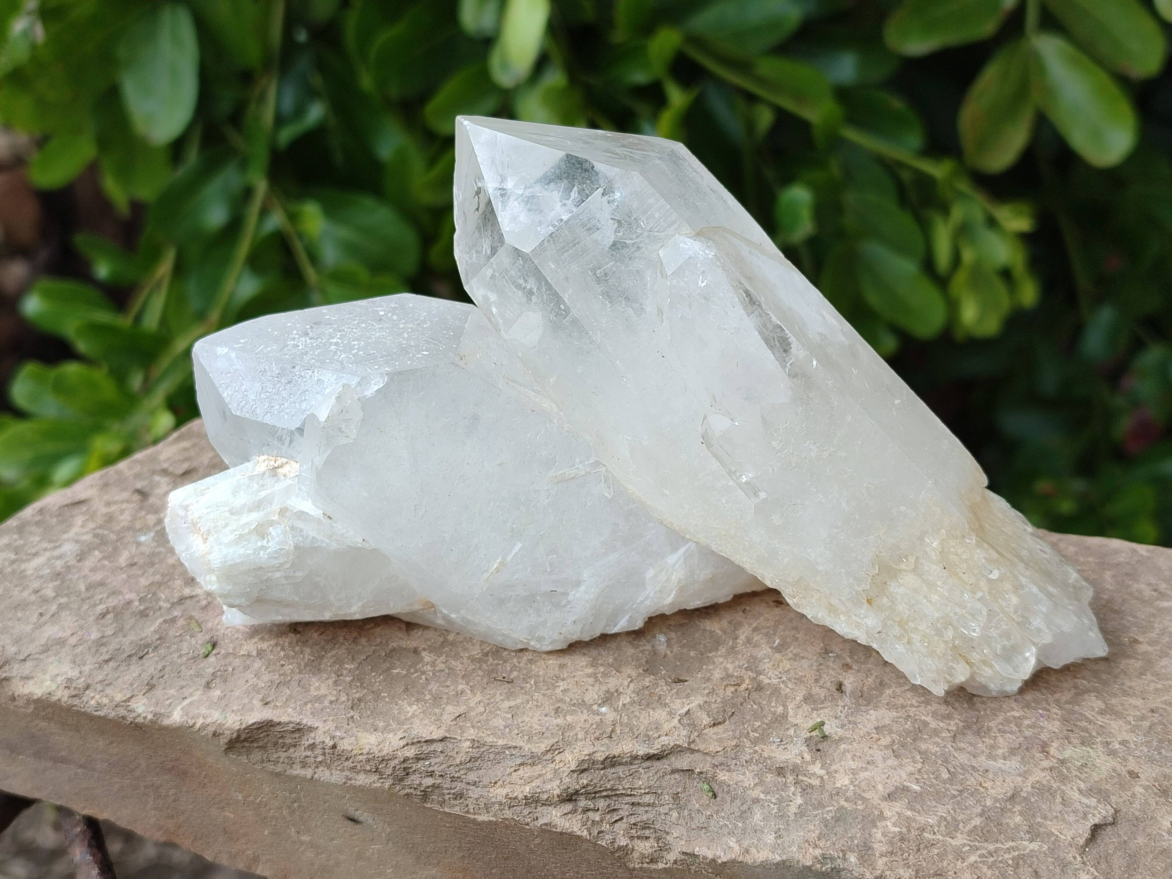 Natural Candle Quartz Crystals x 3 From Madagascar - Toprock Gemstones and Minerals 