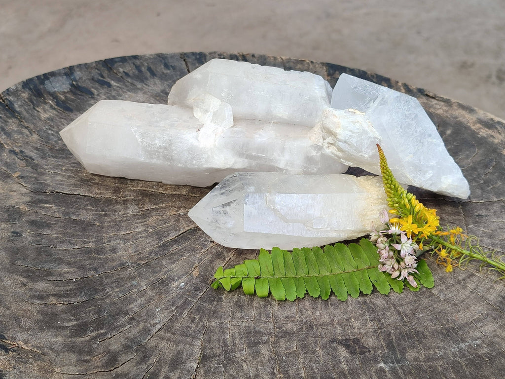 Natural Candle Quartz Crystals x 3 From Madagascar - Toprock Gemstones and Minerals 