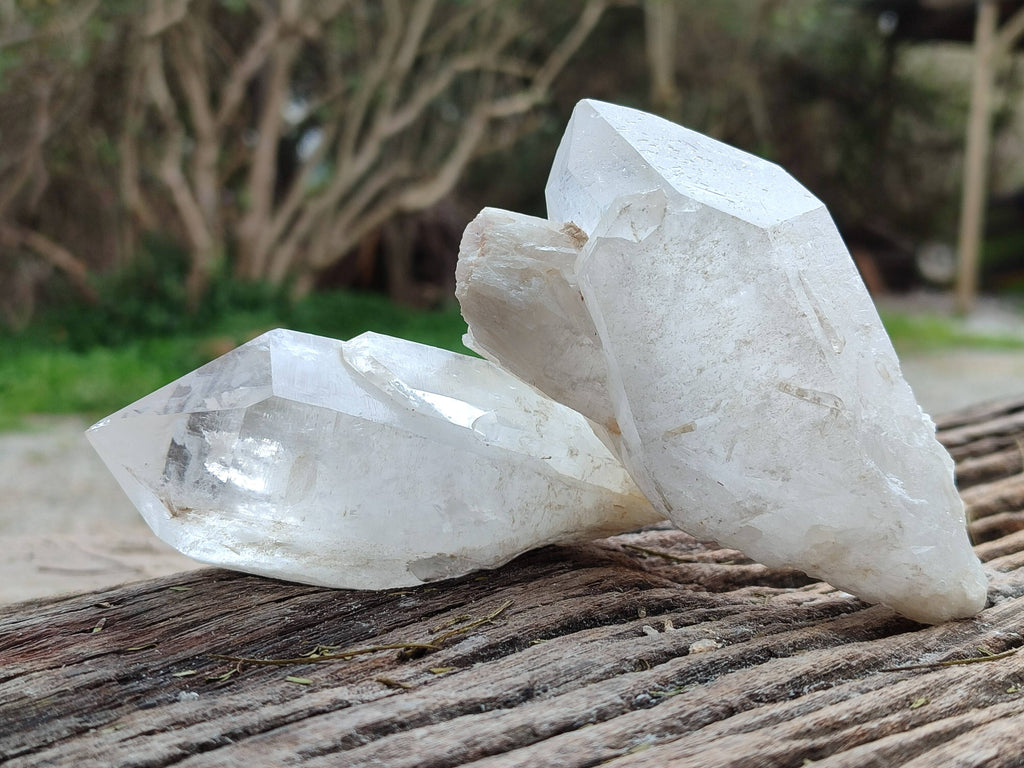 Natural Candle Quartz Crystals x 3 From Madagascar - Toprock Gemstones and Minerals 