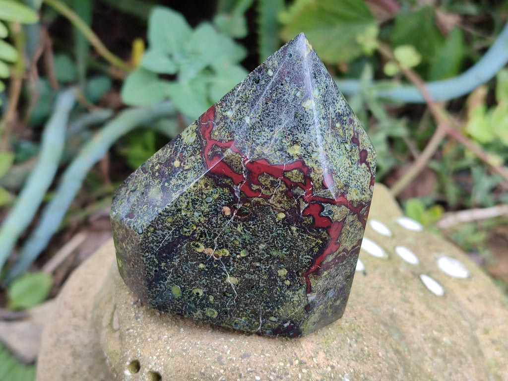Polished Bastite Dragon Bloodstone Points x 6 From South Africa - Toprock Gemstones and Minerals 