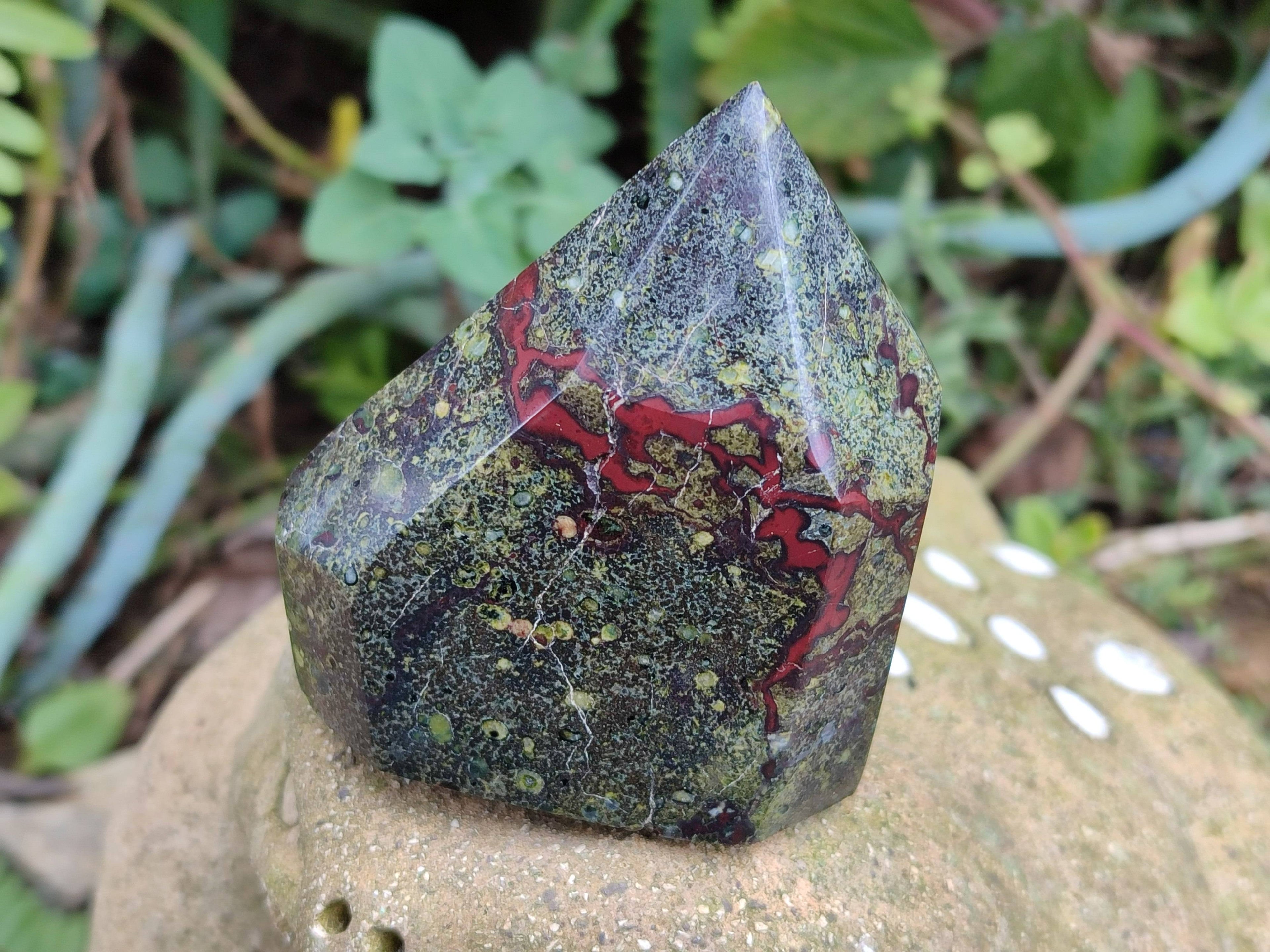 Polished Bastite Dragon Bloodstone Points x 6 From South Africa - Toprock Gemstones and Minerals 
