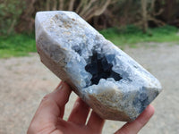 Polished Celestite Items x 2 From Sakoany, Madagascar