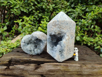 Polished Celestite Items x 2 From Sakoany, Madagascar