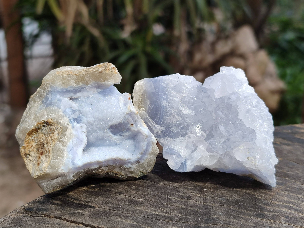 Natural Blue Lace Agate Geode Specimens x 24 From Malawi - Toprock Gemstones and Minerals 