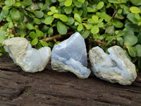 Natural Blue Lace Agate Geode Specimens x 24 From Malawi