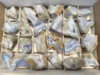 Natural Blue Lace Agate Geode Specimens x 24 From Malawi