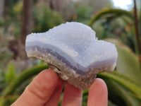 Natural Blue Lace Agate Geode Specimens x 24 From Malawi