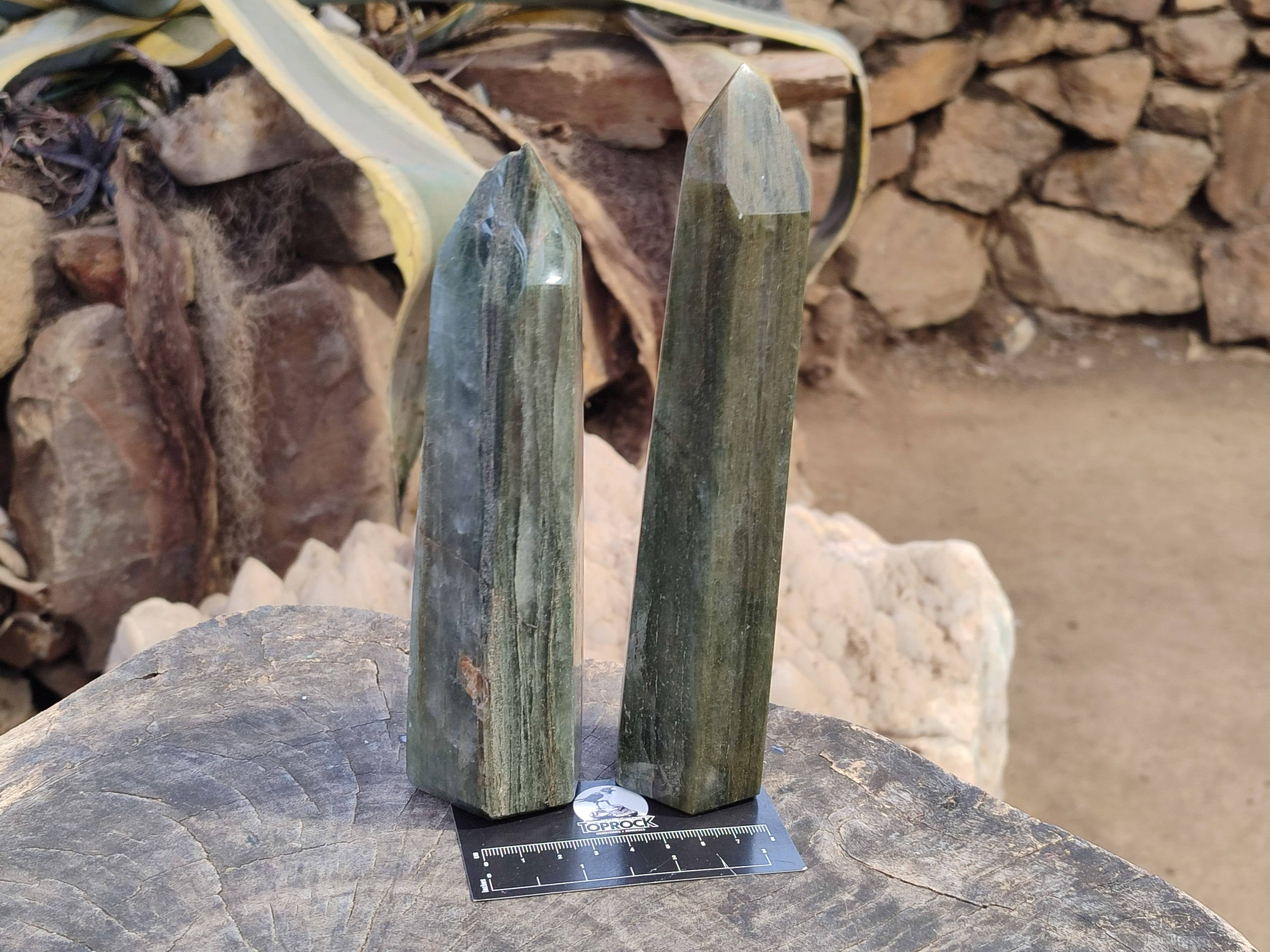 Polished Green Fuchsite Points x 3 From Madagascar - Toprock Gemstones and Minerals 