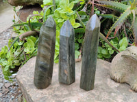 Polished Green Fuchsite Points x 3 From Madagascar