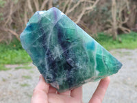 Polished On One Side Watermelon Fluorite x 2 From Uis, Namibia - Toprock Gemstones and Minerals 