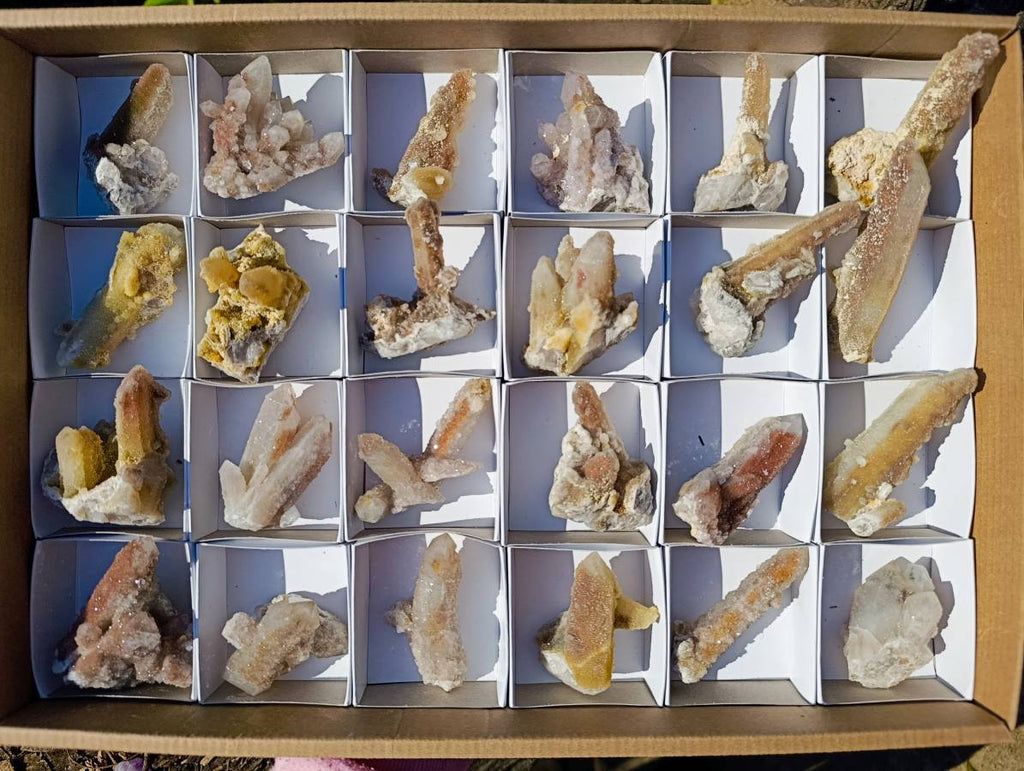 Natural Limonite Coated Fairy Spirit Quartz Clusters x 24 From South Africa - Toprock Gemstones and Minerals 