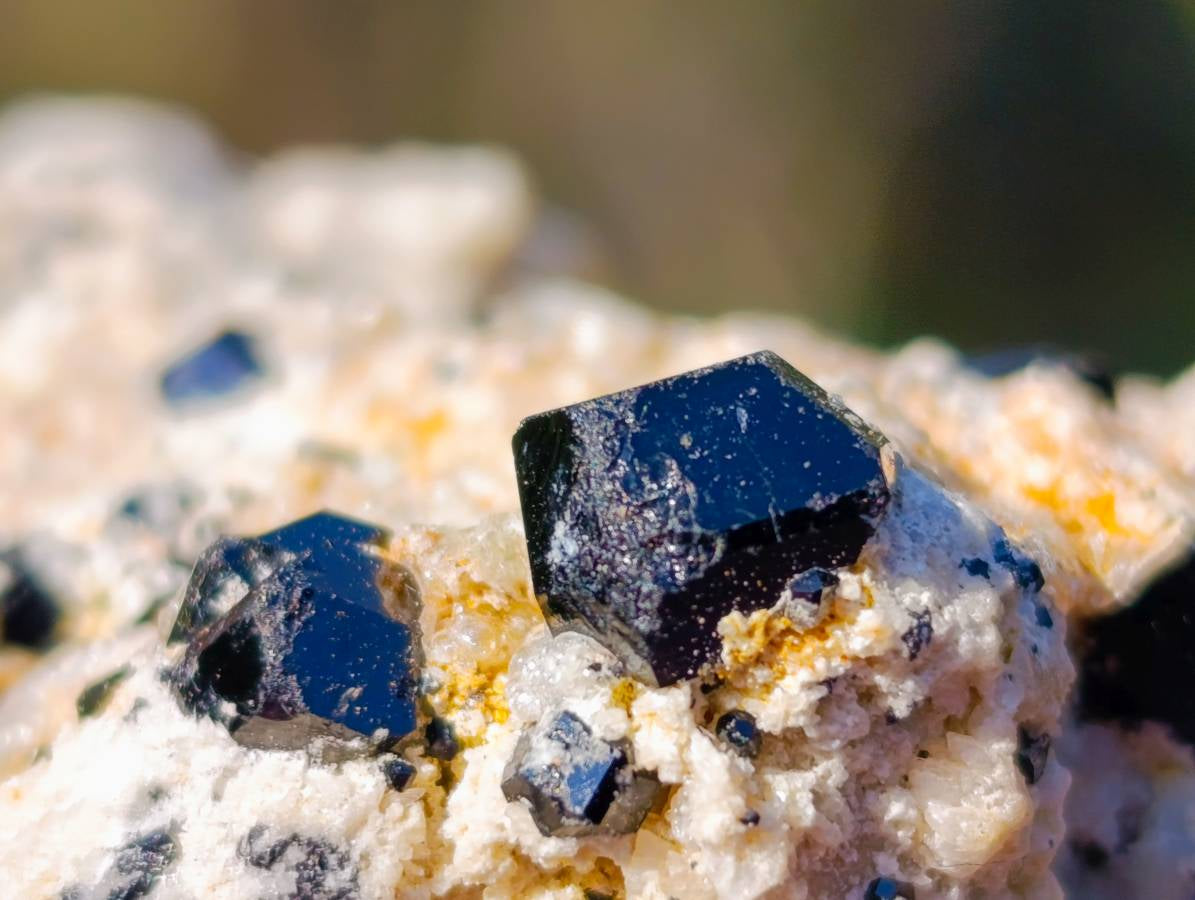 Natural Schorl Black Tourmaline Specimens x 3 From Namibia - Toprock Gemstones and Minerals 