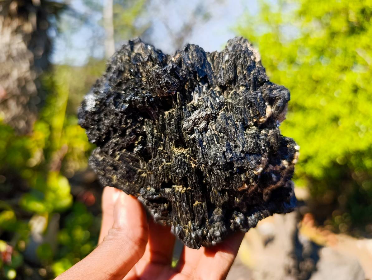 Natural Schorl Black Tourmaline Specimens x 3 From Namibia - Toprock Gemstones and Minerals 