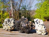 Natural Schorl Black Tourmaline Specimens x 3 From Namibia