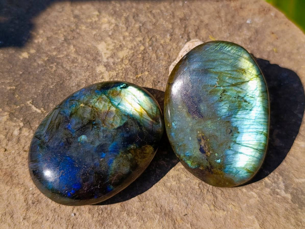 Polished Labradorite Palm Stones x 20 From Tulear, Madagascar - Toprock Gemstones and Minerals 