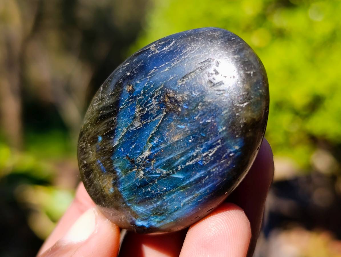 Polished Labradorite Palm Stones x 20 From Tulear, Madagascar - Toprock Gemstones and Minerals 