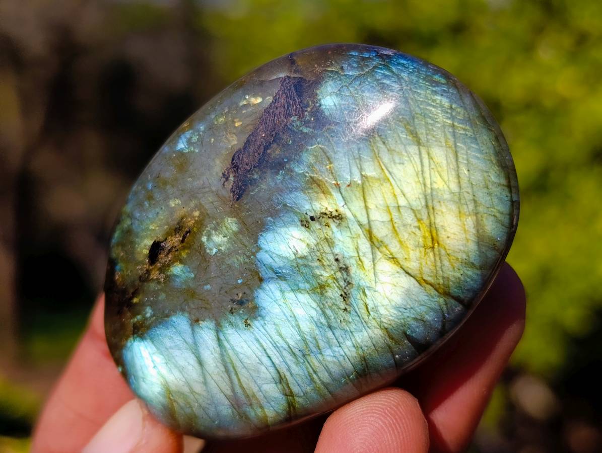 Polished Labradorite Palm Stones x 20 From Tulear, Madagascar - Toprock Gemstones and Minerals 