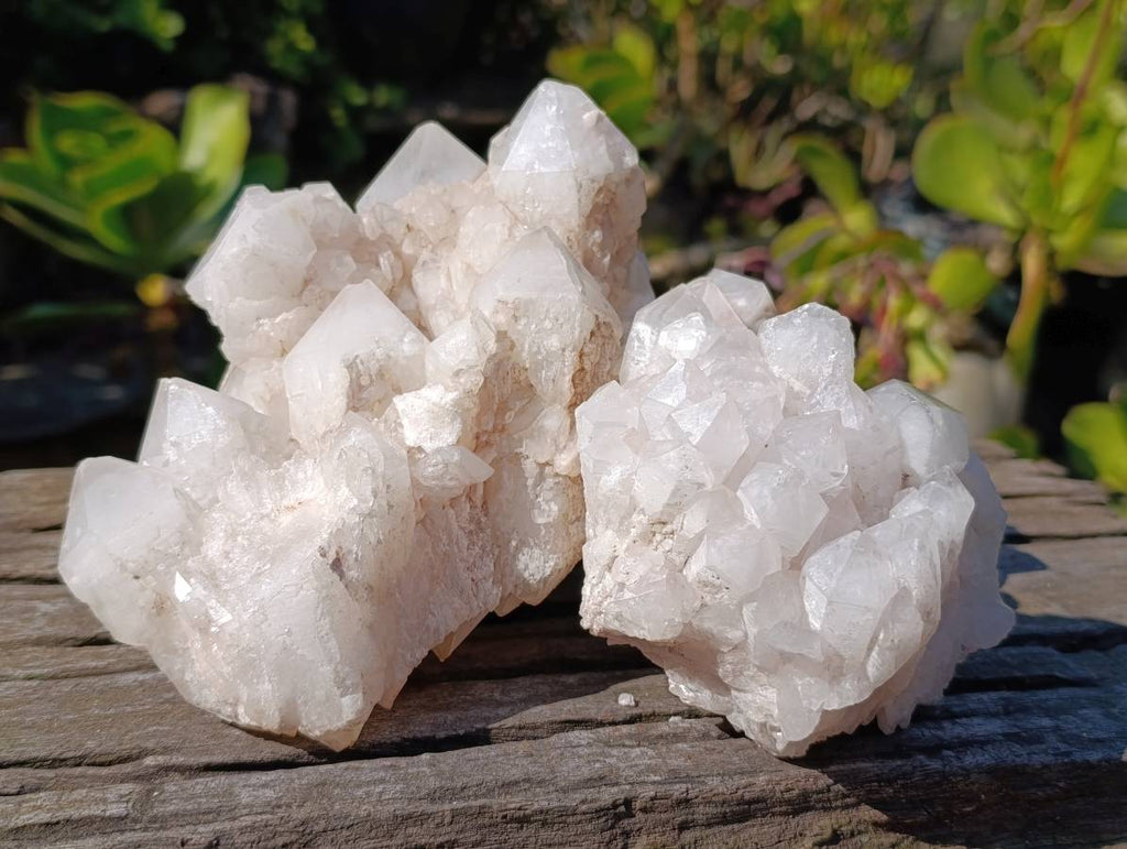 Natural Candle Quartz Clusters x 2 From Madagascar - Toprock Gemstones and Minerals 