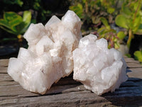 Natural Candle Quartz Clusters x 2 From Madagascar