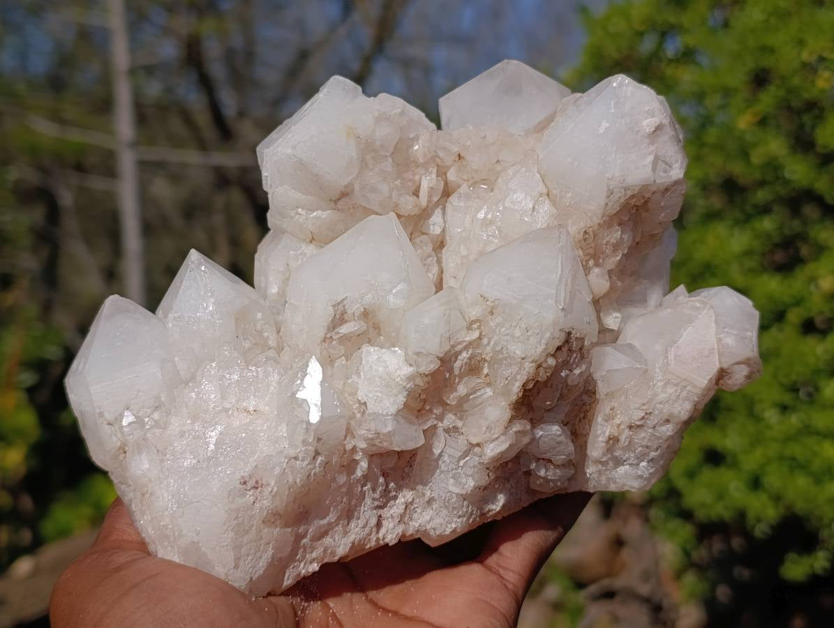Natural Candle Quartz Clusters x 2 From Madagascar - Toprock Gemstones and Minerals 