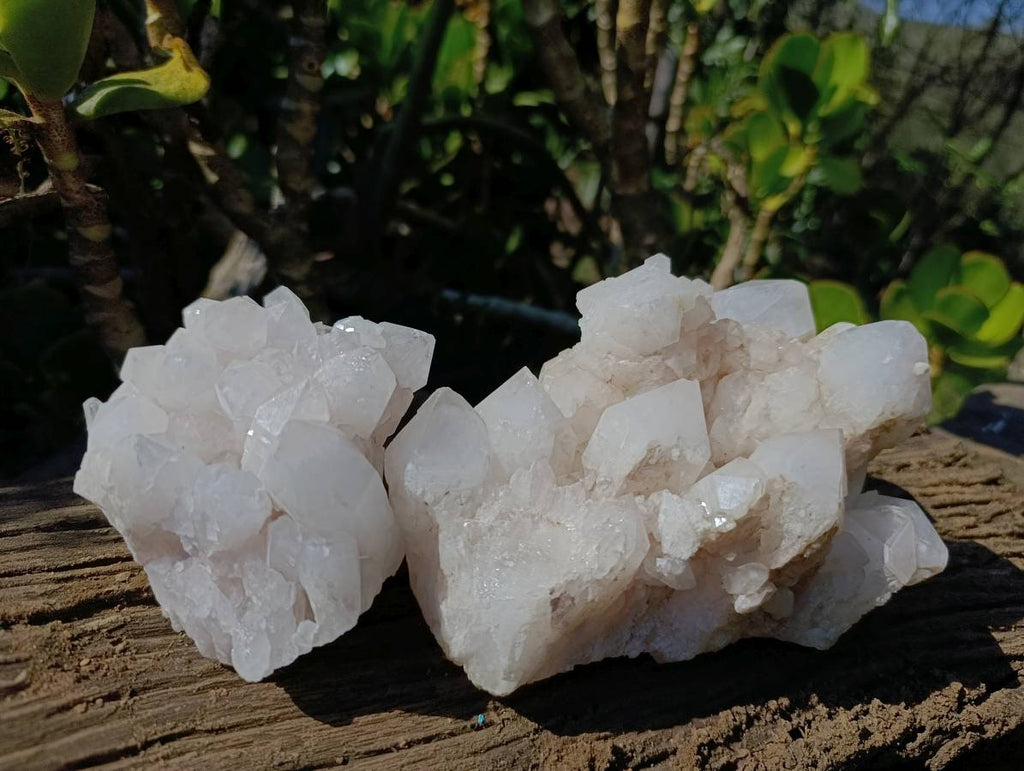 Natural Candle Quartz Clusters x 2 From Madagascar - Toprock Gemstones and Minerals 