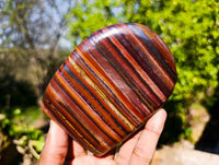 Polished Tiger Iron Jasper Standing Free Forms x 3 From South Africa