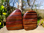 Polished Tiger Iron Jasper Standing Free Forms x 3 From South Africa - Toprock Gemstones and Minerals 