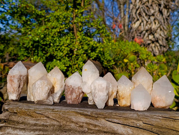 Natural Candle Quartz Crystals x 12 From Madagascar