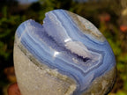 Polished Blue Lace Agate Standing Free Form x 1 From Malawi - Toprock Gemstones and Minerals 