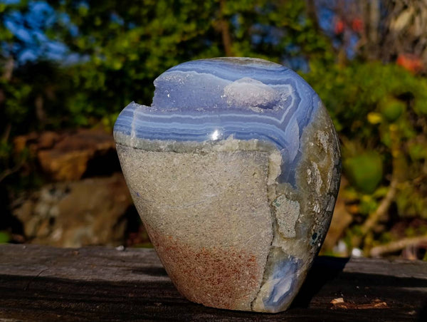 Polished Blue Lace Agate Standing Free Form x 1 From Malawi