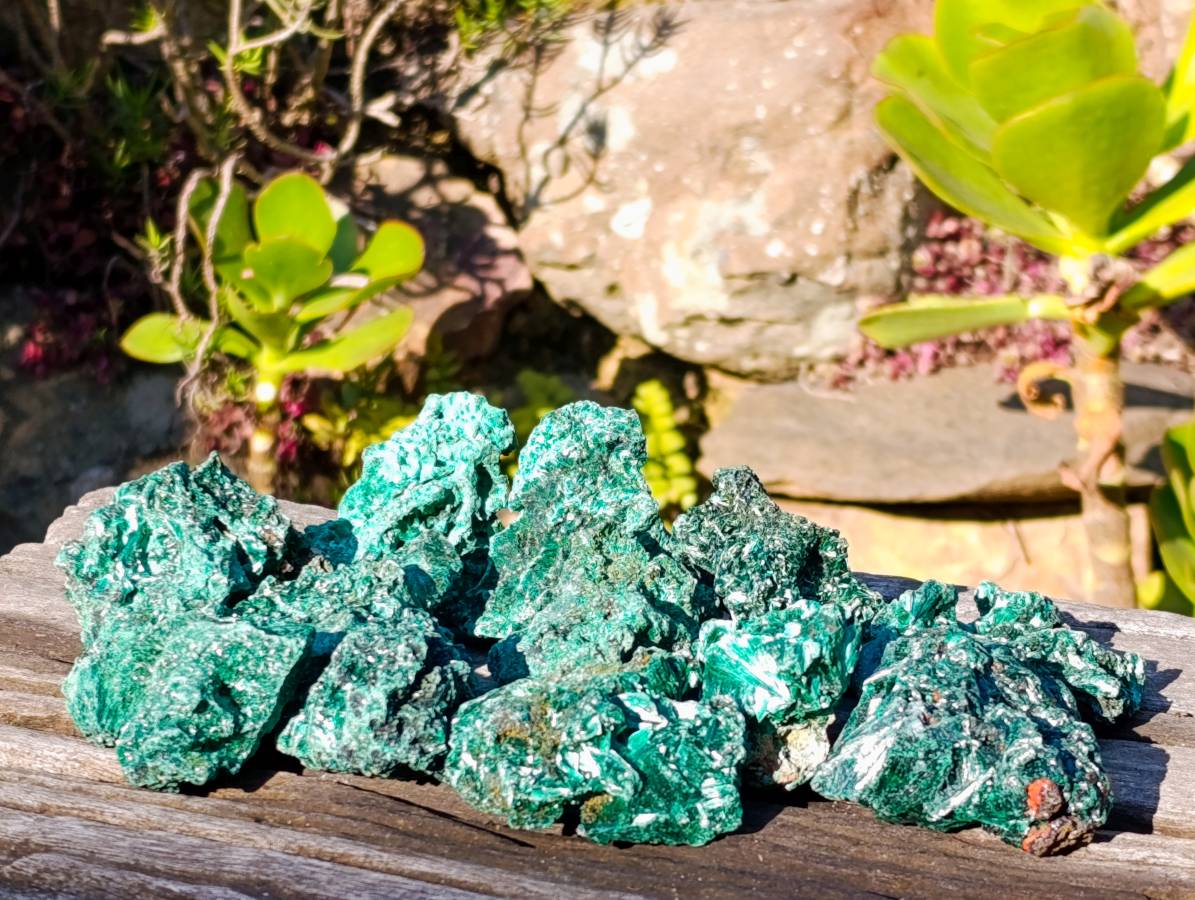 Natural Silky Malachite Specimens x 12 From Kasompe, Congo - Toprock Gemstones and Minerals 