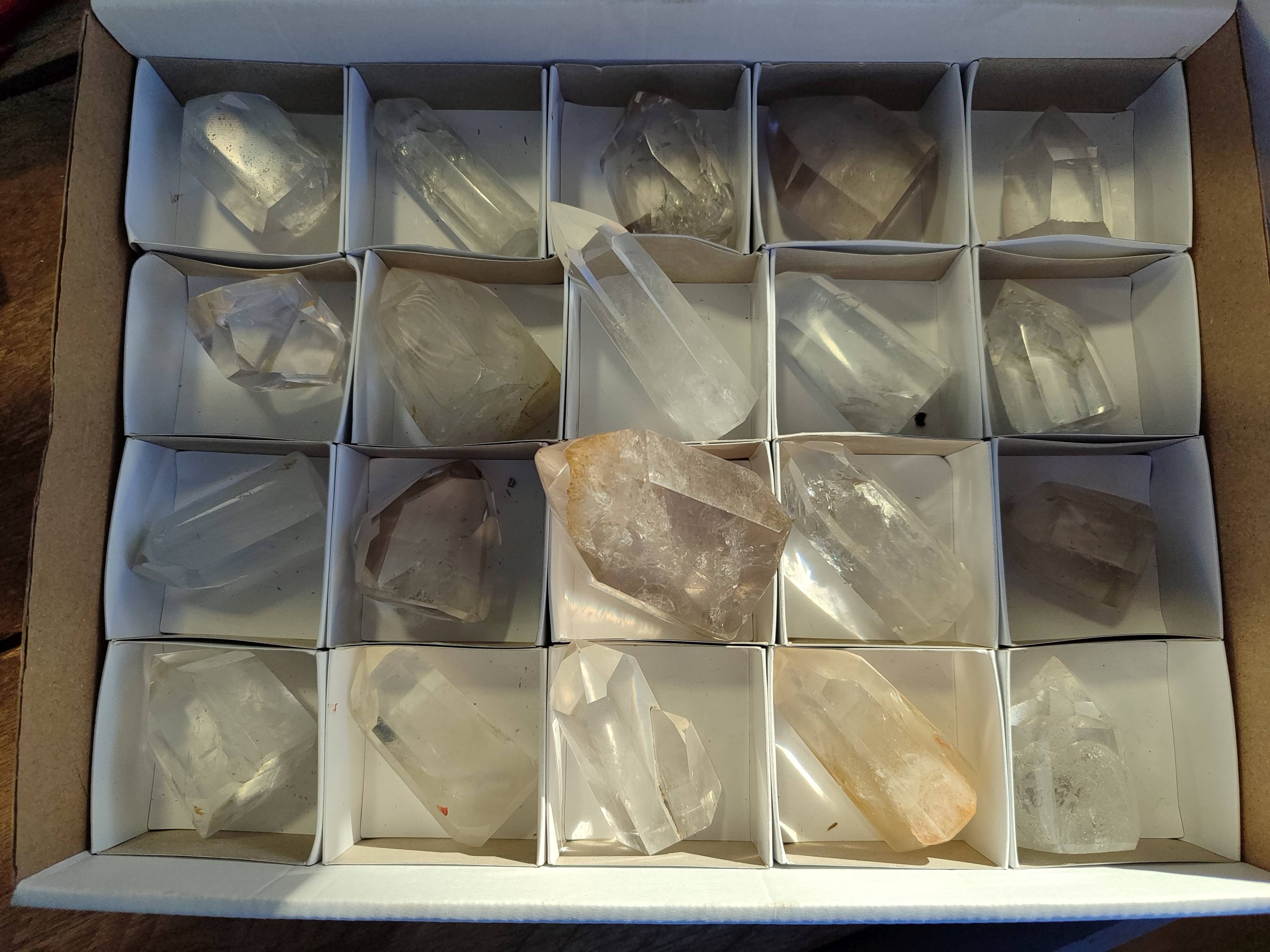 Polished Clear Quartz Crystals x 20 From Madagascar - Toprock Gemstones and Minerals 