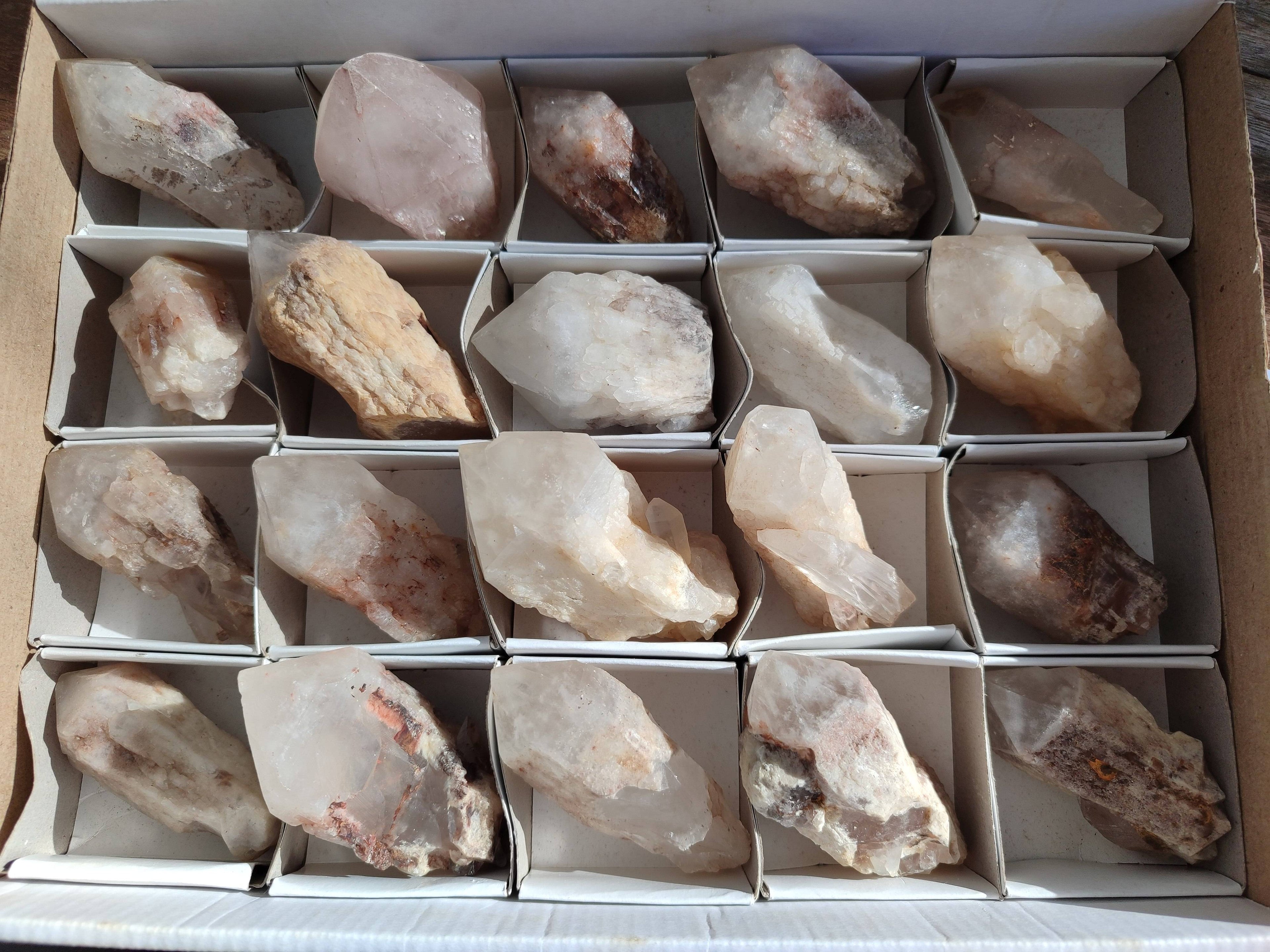Natural Quartz Crystals x 20 From Madagascar - Toprock Gemstones and Minerals 