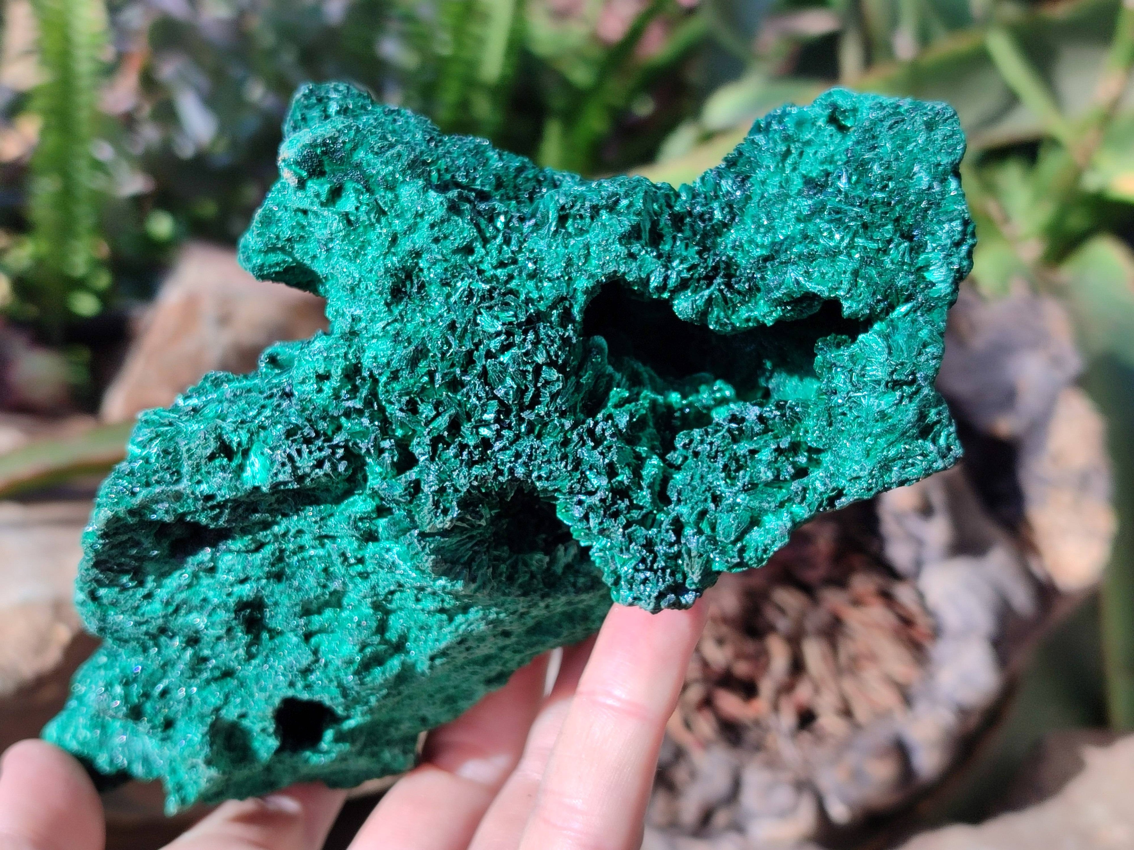 Natural Silky Malachite Specimens x 2 From Kasompe, Congo - Toprock Gemstones and Minerals 