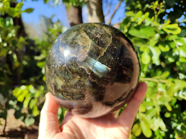Polished Labradorite Sphere x 1 From Tulear, Madagascar