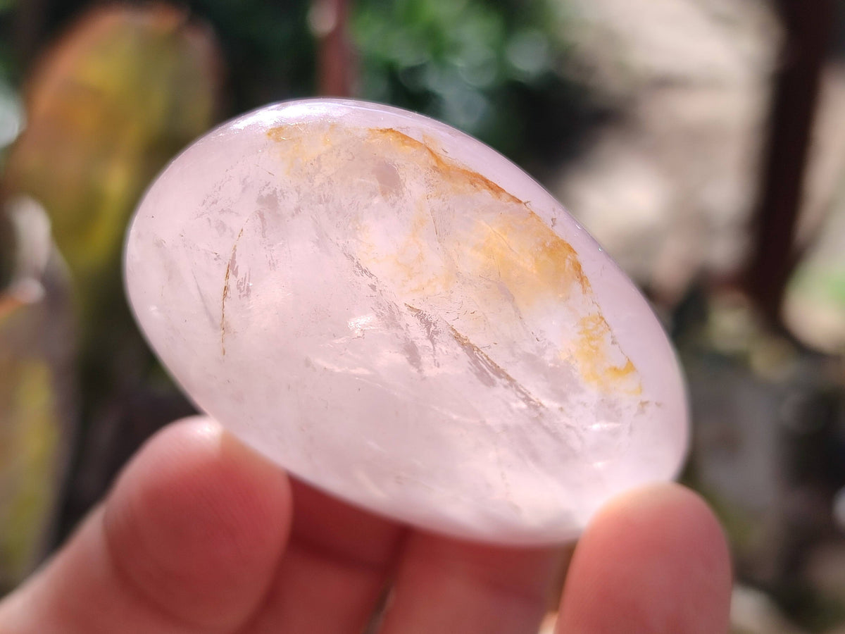 Polished Rose Quartz Palm Stones x 24 From Madagascar - Toprock Gemstones and Minerals 