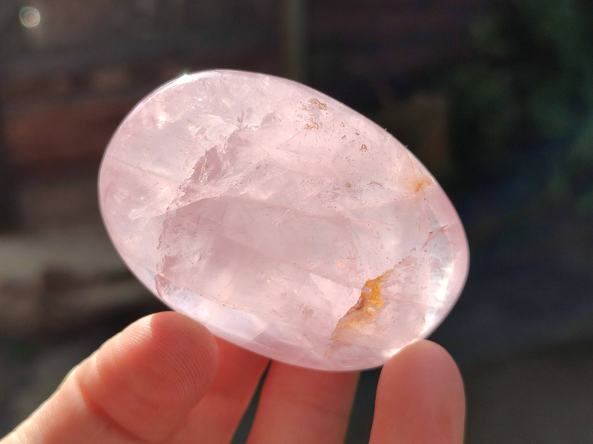 Polished Rose Quartz Palm Stones x 24 From Madagascar - Toprock Gemstones and Minerals 