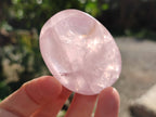 Polished Rose Quartz Palm Stones x 24 From Madagascar - Toprock Gemstones and Minerals 