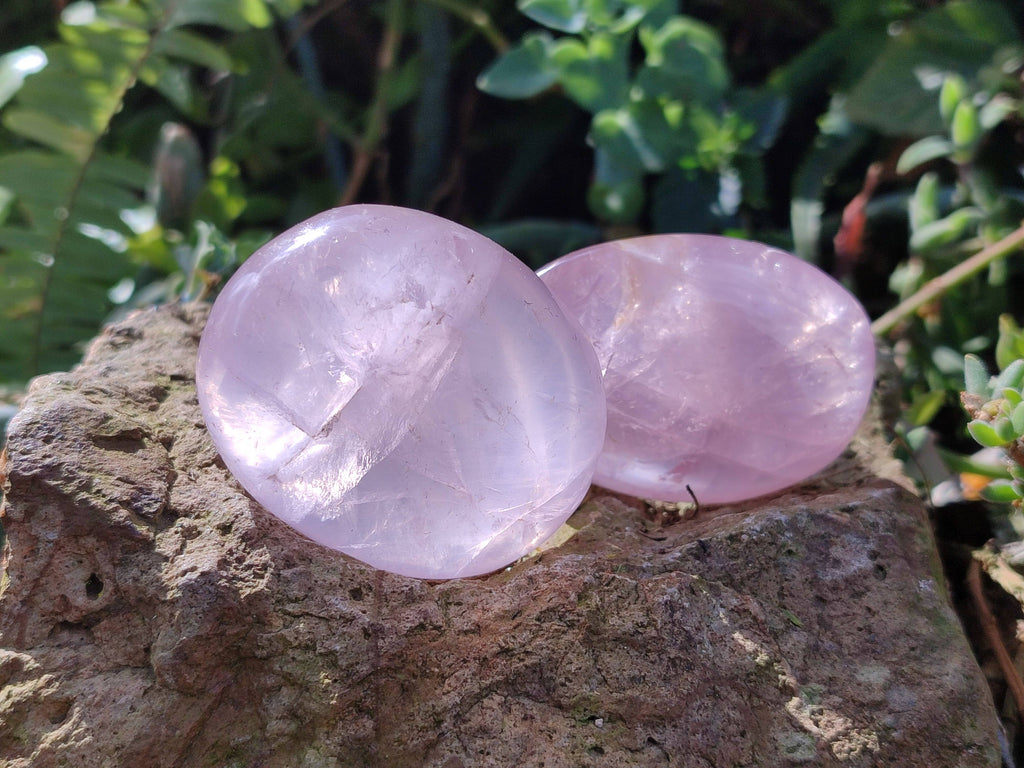 Polished Rose Quartz Palm Stones x 24 From Madagascar - Toprock Gemstones and Minerals 