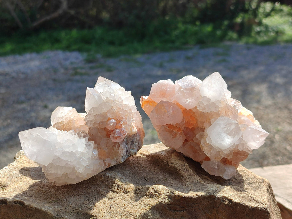 Natural Spirit Quartz Clusters x 4 From South Africa - Toprock Gemstones and Minerals 