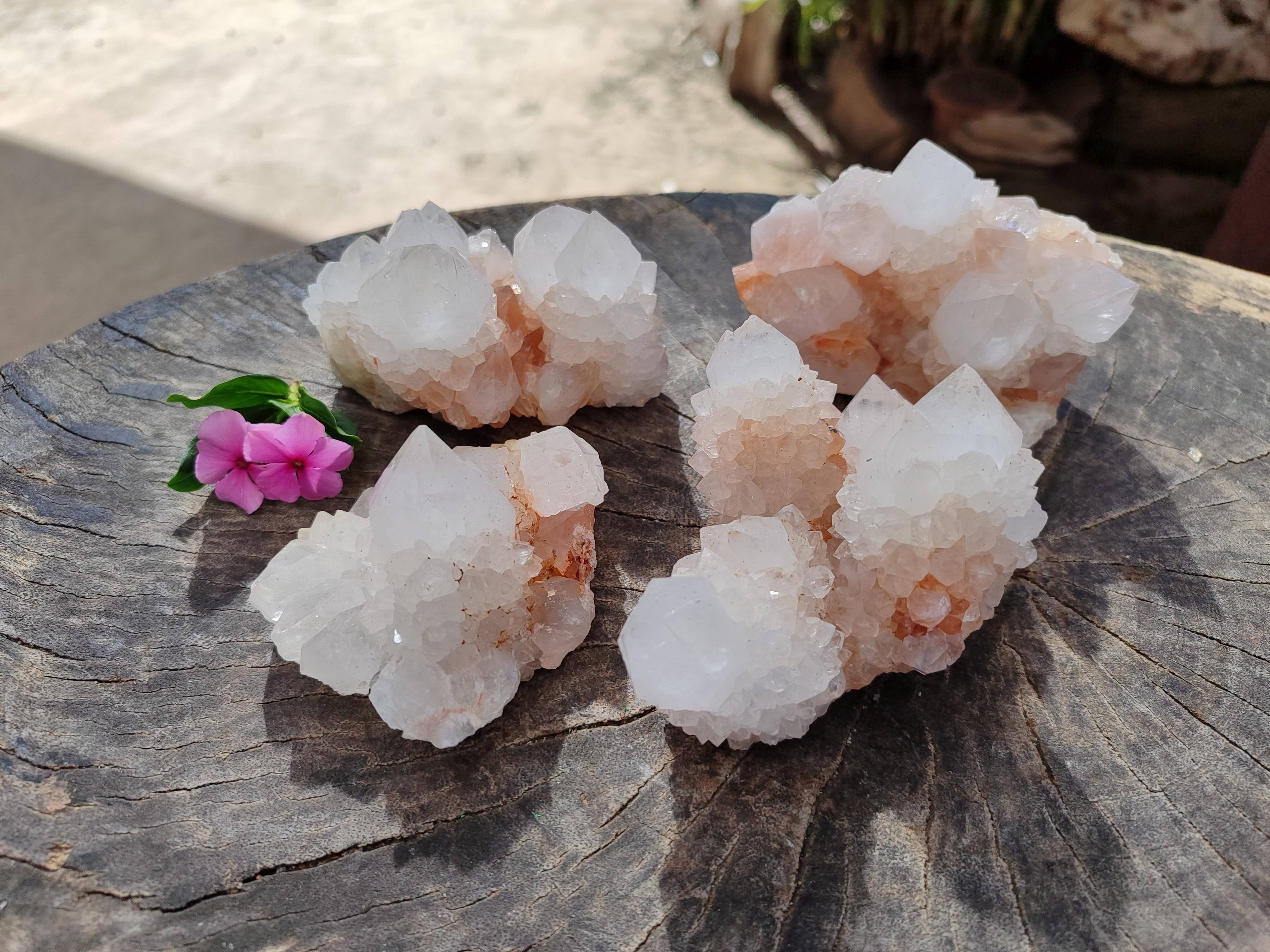 Natural Spirit Quartz Clusters x 4 From South Africa - Toprock Gemstones and Minerals 