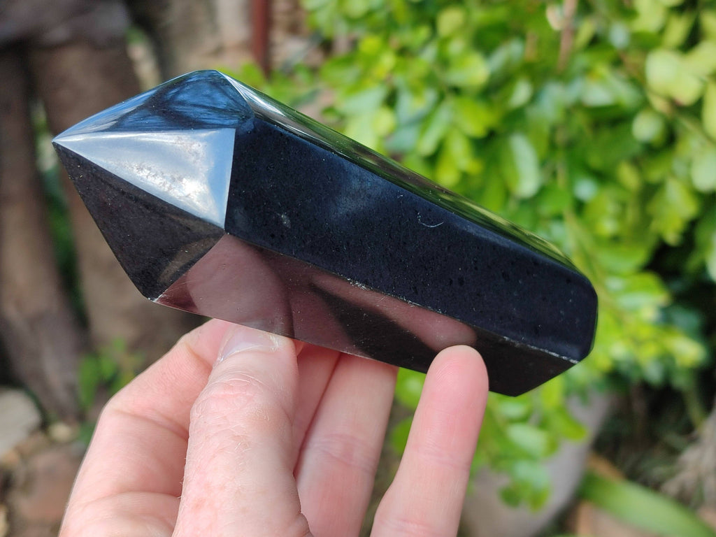 Polished Double Terminated Black Basalt Points x 4 From Madagascar - Toprock Gemstones and Minerals 