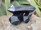 Polished Double Terminated Black Basalt Points x 4 From Madagascar - Toprock Gemstones and Minerals 