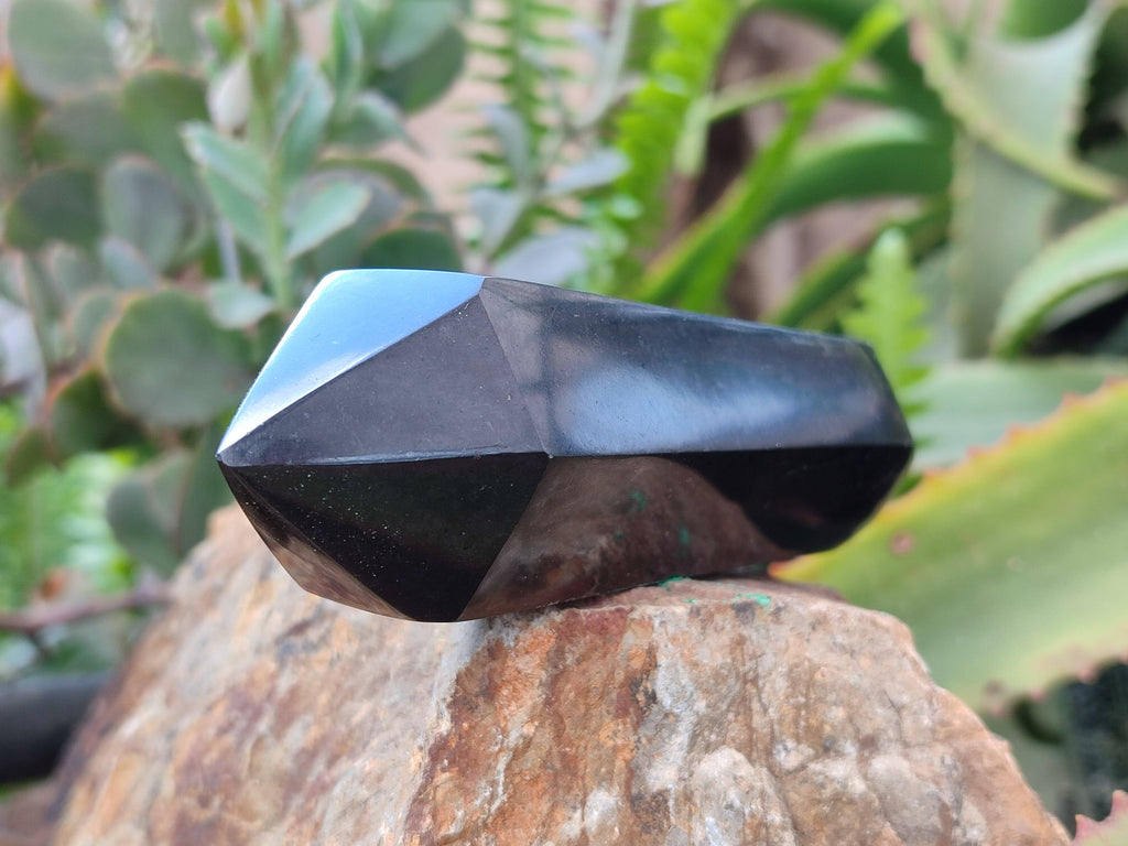 Polished Double Terminated Black Basalt Points x 4 From Madagascar - Toprock Gemstones and Minerals 