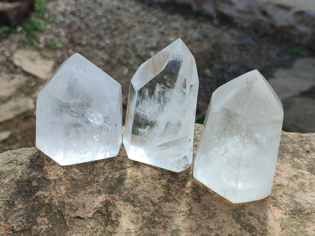 Polished Clear Quartz Crystals x 6 From Madagascar - Toprock Gemstones and Minerals 